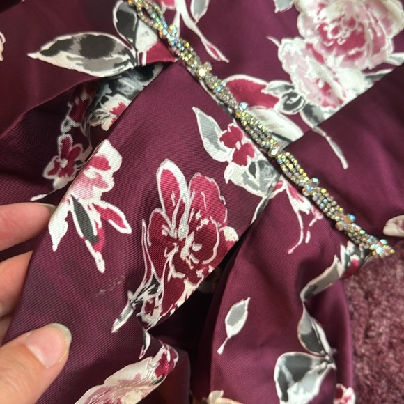 Speechless Kids Formal Floral Jeweled High Low Burgundy Dress size 10 - Picture 9 of 10